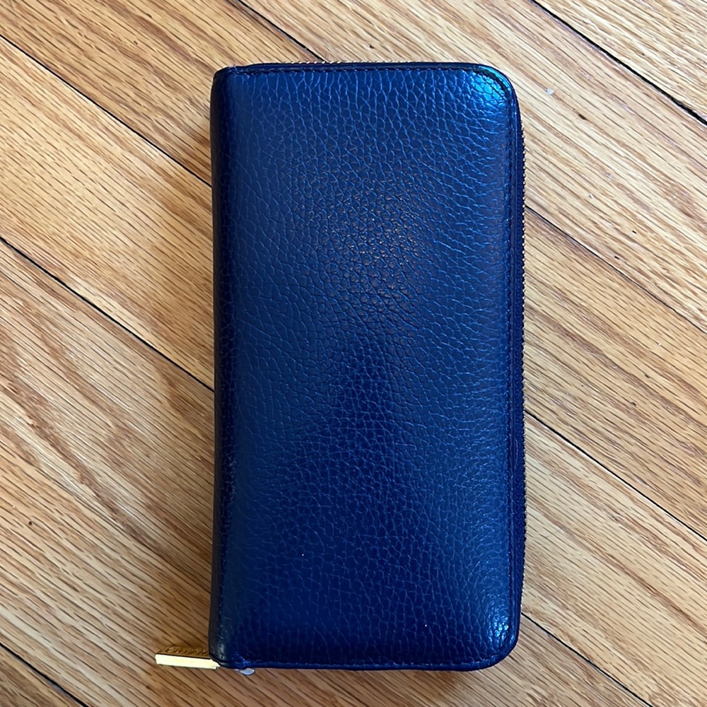 Cuyana Wallet, Navy Blue, Full size